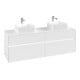 V&B Collaro Meuble sous lavabo 160x54,8x50 cm, 2 portes, avec LED, blanc mat-1
