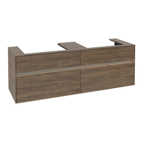 V&B Collaro Meuble sous lavabo 160x54,8x50 cm, 2 tiroirs, avec LED, Ariz. Oa