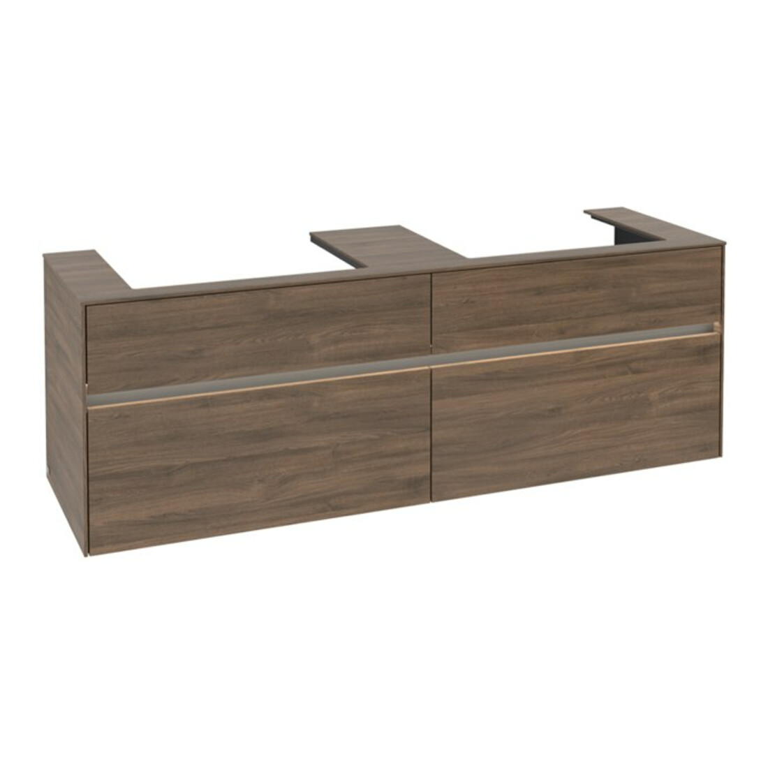 V&B Collaro Meuble sous lavabo 160x54,8x50 cm, 2 tiroirs, avec LED, Ariz. Oa