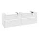 V&B Collaro Meuble sous lavabo 160x54,8x50 cm, 2 tiroirs, avec LED, blanc brillant-1