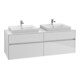 V&B Collaro Meuble sous lavabo 160x54,8x50 cm, 2 tiroirs, avec LED, blanc brillant-3