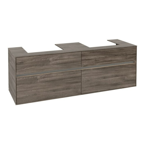 V&B Collaro Meuble sous lavabo 160x54,8x50 cm, 2 tiroirs, avec LED, blanc mat