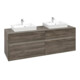 V&B Collaro Meuble sous lavabo 160x54,8x50 cm, 2 tiroirs, avec LED, blanc mat-3