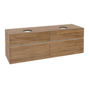 V&B Collaro Meuble sous lavabo 160x54,8x50 cm, 2 tiroirs, avec LED, Kan Oa