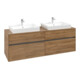V&B Collaro Meuble sous-lavabo 160x54,8x50 cm, 2 tiroirs, chêne Kansas-1