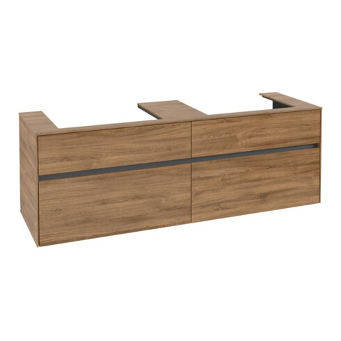 V&B Collaro Meuble sous-lavabo 160x54,8x50 cm, 2 tiroirs, chêne Kansas