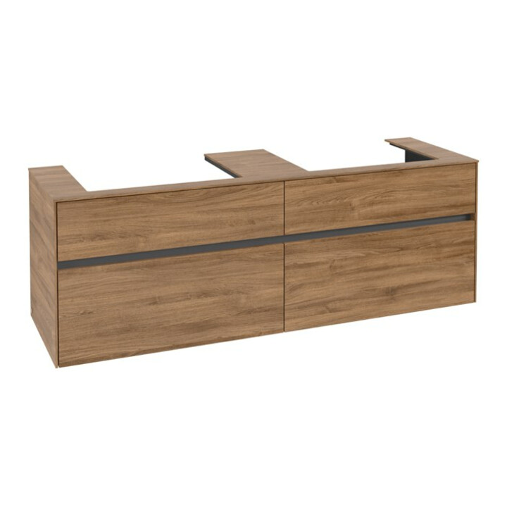 V&B Collaro Meuble sous-lavabo 160x54,8x50 cm, 2 tiroirs, chêne Kansas