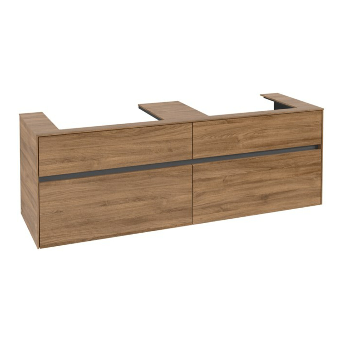 V&B Collaro Meuble sous-lavabo 160x54,8x50 cm, 2 tiroirs, chêne Kansas