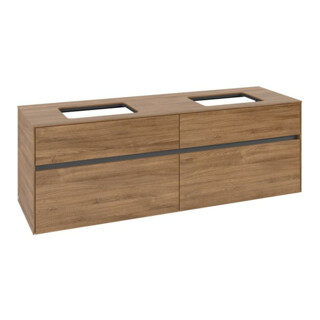 V&B Collaro Meuble sous lavabo 160x54,8x50 cm, 2 tiroirs, chêne Kansas