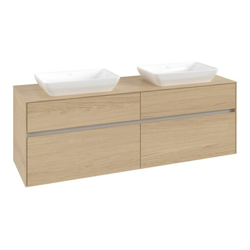 V&B Collaro Meuble sous lavabo 160x54,8x50 cm, 2 tiroirs, chêne nordique