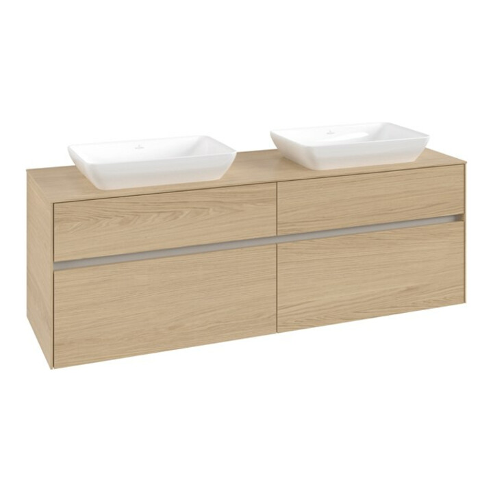 V&B Collaro Meuble sous lavabo 160x54,8x50 cm, 2 tiroirs, chêne nordique