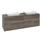 V&B Collaro Meuble sous lavabo 160x54,8x50 cm, 2 tiroirs, LED 12W, st. Oa-4