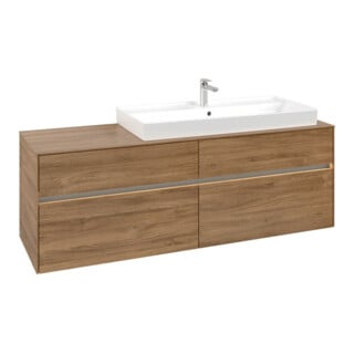V&B Collaro Meuble sous lavabo 160x54,8x50 cm, EV droite, LED 12W, Kan Oa
