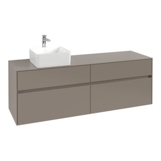 V&B Collaro Meuble sous lavabo 160x54,8x50 cm, lavabo à gauche, graphite