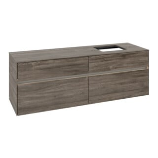 V&B Collaro Meuble sous lavabo 160x54,8x50 cm, lave-mains D, LED 12W, st. Oa