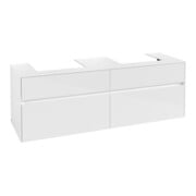 V&B Collaro Meuble sous lavabo 160x54,8x50 cm, pour 2 lavabos, blanc brillant