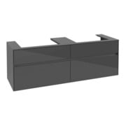 V&B Collaro Meuble sous lavabo 160x54,8x50 cm, pour 2 lavabos, gris brillant-3