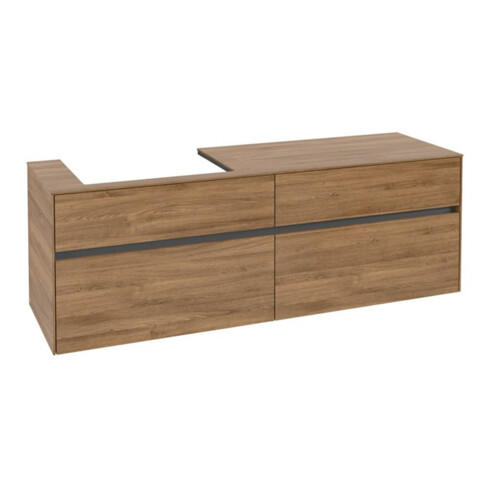 V&B Collaro Meuble sous lavabo 160x54,8x50 cm, vasque à gauche, chêne Kansas