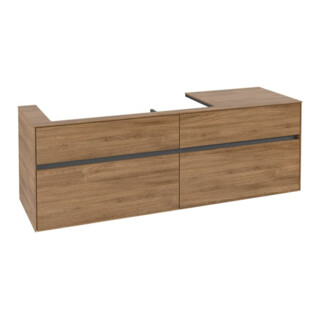 V&B Collaro Meuble sous lavabo 160x54,8x50 cm, vasque à gauche, chêne Kansas