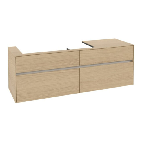 V&B Collaro Meuble sous lavabo 160x54,8x50 cm, vasque à gauche, chêne nordique