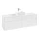 V&B Collaro Meuble sous lavabo 160x54,8x50 cm, vasque centrale, blanc brillant-3