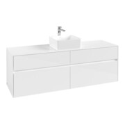 V&B Collaro Meuble sous lavabo 160x54,8x50 cm, vasque centrale, blanc brillant-4