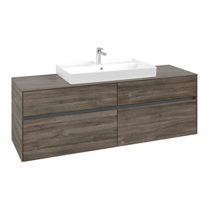 V&B Collaro Meuble sous lavabo 160x54,8x50 cm, vasque centrale, chêne pierre