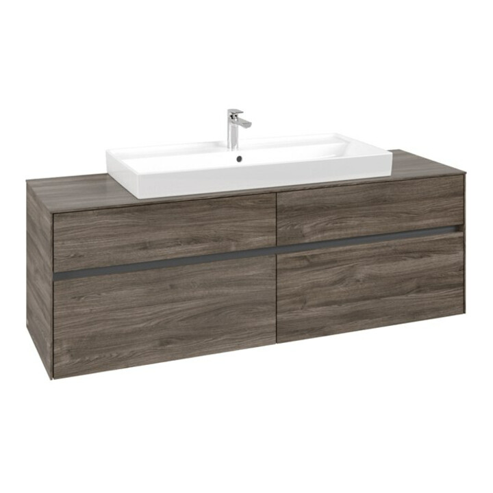 V&B Collaro Meuble sous lavabo 160x54,8x50 cm, vasque centrale, chêne stone
