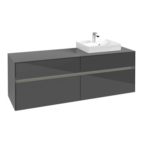 V&B Collaro Meuble sous lavabo 160x54,8x50 cm, vasque droite, LED 12W, glo Gr