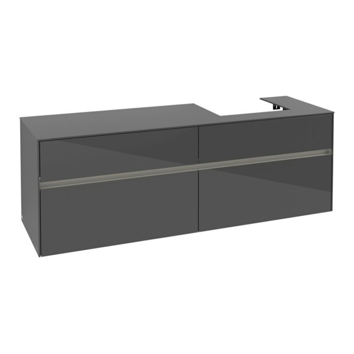 V&B Collaro Meuble sous lavabo 160x54,8x50 cm, vasque droite, LED 12W, glo Gr