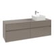 V&B Collaro meuble sous-lavabo 160x54,8x50 cm, vasque droite, rouge vin-1