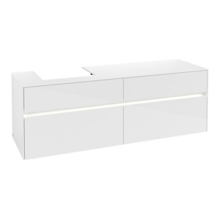 V&B Collaro Meuble sous lavabo 160x54,8x50 cm, WT l, LED 12W, blanc brillant