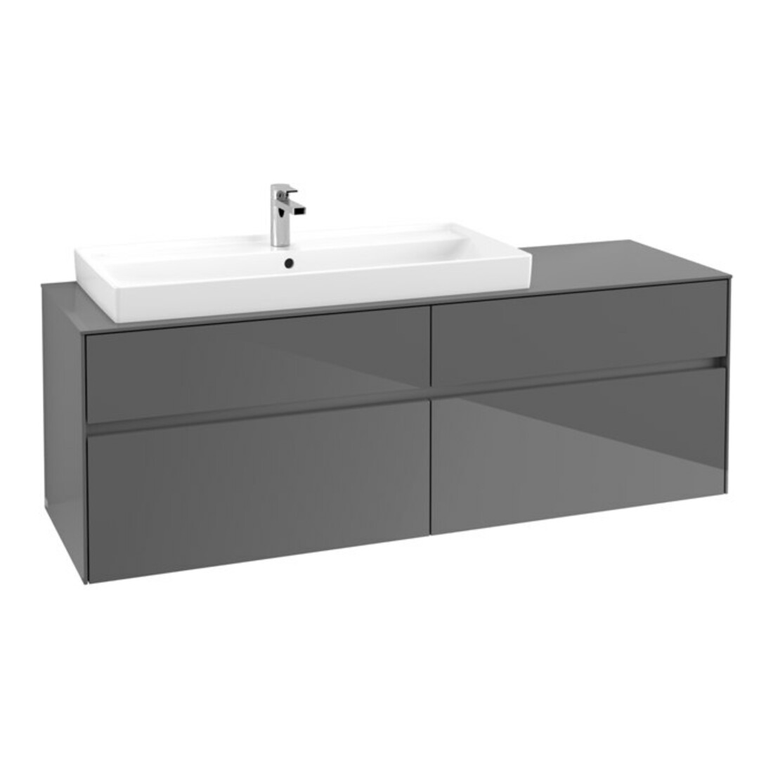 V&B Collaro Meuble sous lavabo 160x54,8x50 cm, WT l, m LED, glo Gr