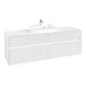 V&B Collaro Meuble sous lavabo 160x54,8x50 cm, WT mi, LED 12W, blanc brillant-1