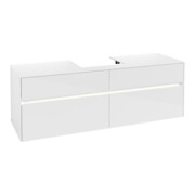 V&B Collaro Meuble sous lavabo 160x54,8x50 cm, WT mi, LED 12W, blanc brillant-3
