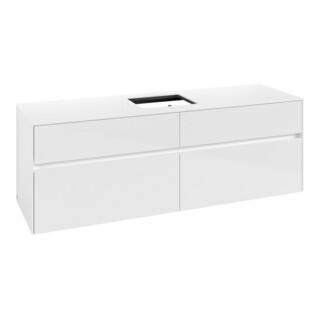 V&B Collaro Meuble sous lavabo 160x54,8x50 cm, WT mi, LED 12W, blanc brillant