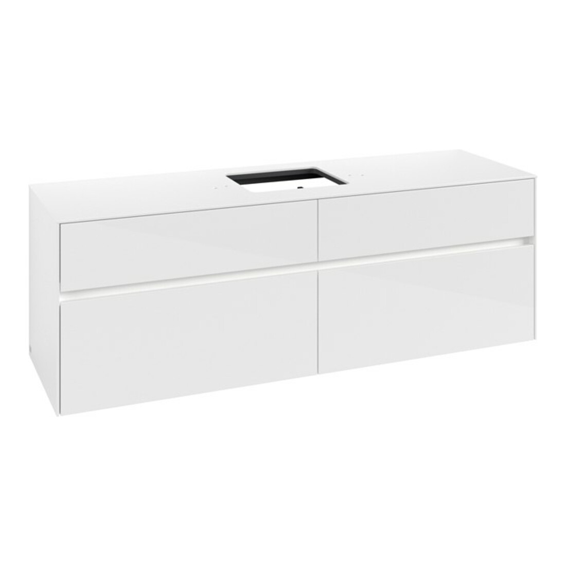 V&B Collaro Meuble sous lavabo 160x54,8x50 cm, WT mi, LED 12W, blanc brillant