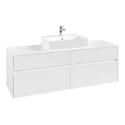 V&B Collaro Meuble sous lavabo 160x54,8x50 cm, WT mi, LED 12W, blanc brillant-3
