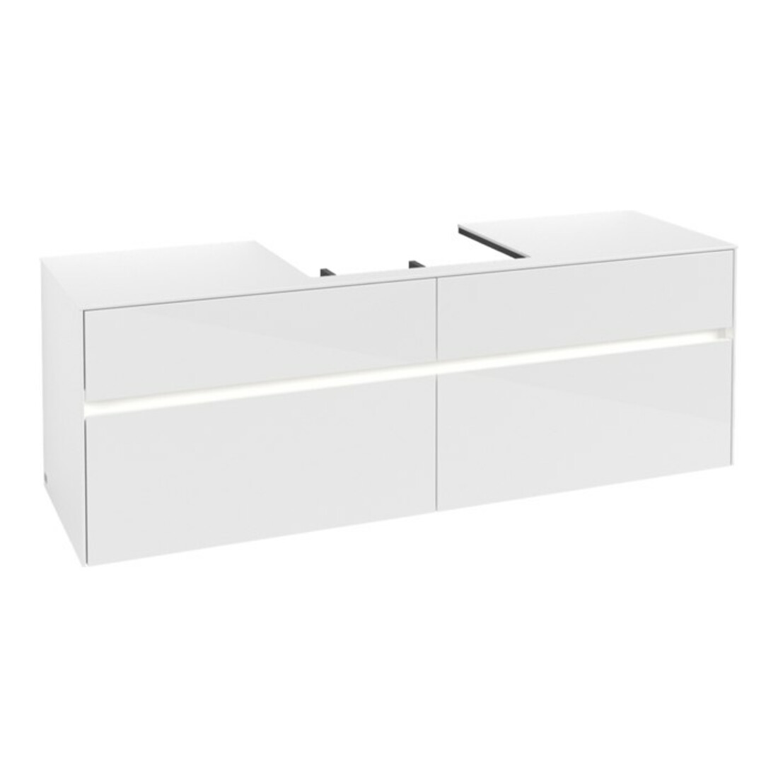 V&B Collaro Meuble sous lavabo 160x54,8x50 cm, WT mi, LED 12W, blanc glo