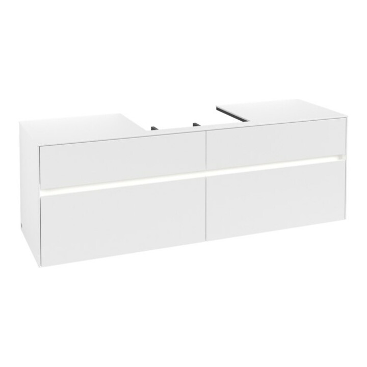 V&B Collaro Meuble sous lavabo 160x54,8x50 cm, WT mi, LED 12W, blanc mat