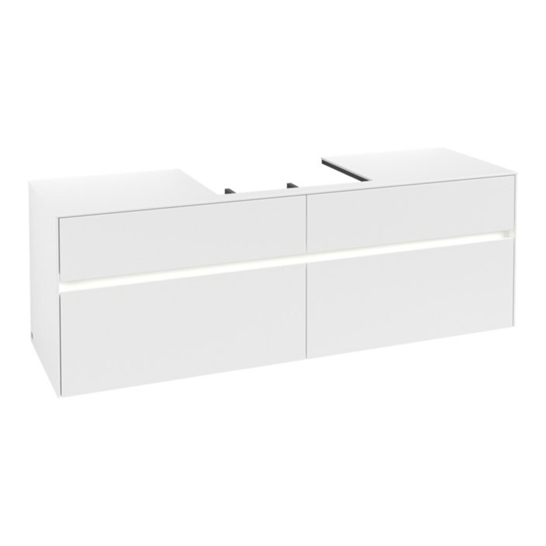 V&B Collaro Meuble sous lavabo 160x54,8x50 cm, WT mi, LED 12W, blanc mat