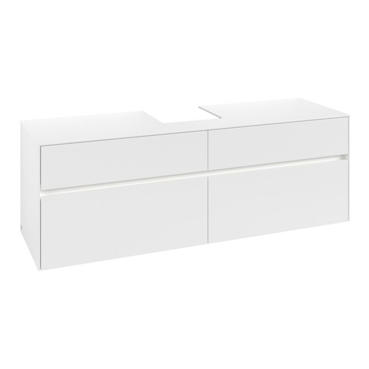 V&B Collaro Meuble sous lavabo 160x54,8x50 cm, WT mi, LED 12W, blanc mat