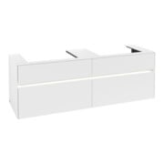 V&B Collaro Meuble sous lavabo 160x54,8x50cm, 2 tiroirs, avec LED, blanc mat