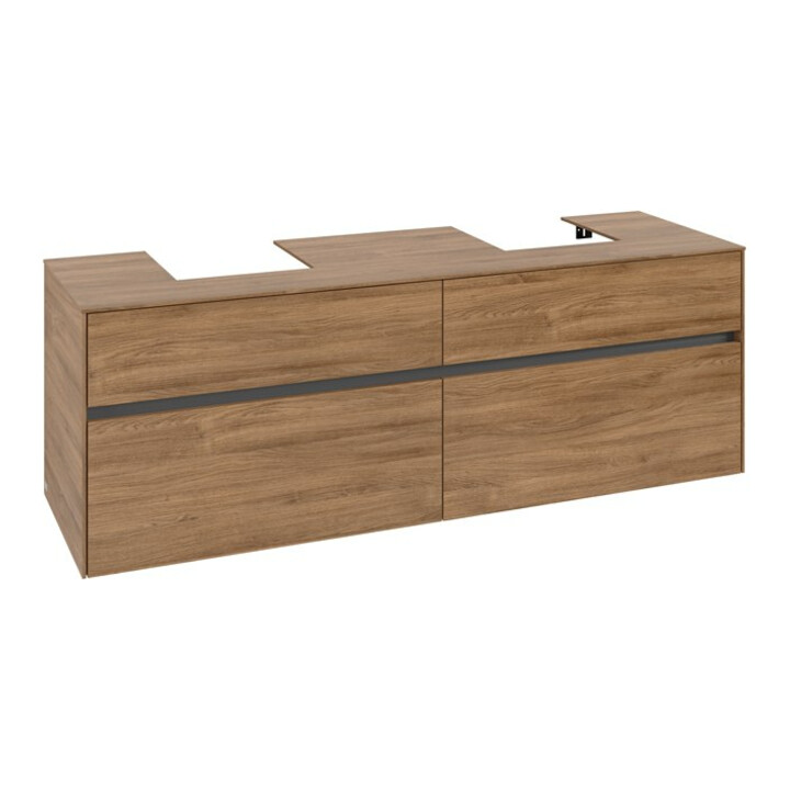 V&B Collaro Meuble sous lavabo 160x54,8x50cm, 2 tiroirs, chêne Kansas