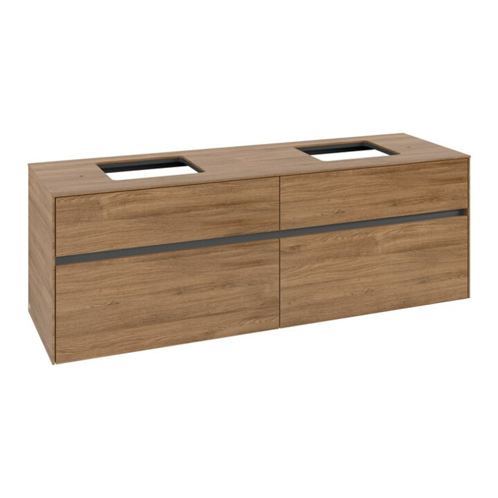 V&B Collaro Meuble sous lavabo 160x54,8x50cm, 2 tiroirs, chêne Kansas