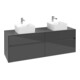 V&B Collaro Meuble sous-lavabo 160x54,8x50cm, 2 tiroirs, Gris Brillant-3
