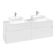V&B Collaro Meuble sous lavabo 160x54,8x50cm, 2 tiroirs, LED 12W, blanc brillant-3