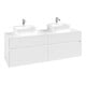 V&B Collaro Meuble sous lavabo 160x54,8x50cm, 2 tiroirs, LED 12W, blanc mat-1