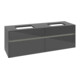 V&B Collaro Meuble sous lavabo 160x54,8x50cm, 2 tiroirs, LED 12W, gris brillant-1