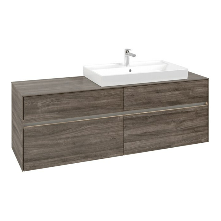 V&B Collaro Meuble sous lavabo 160x54,8x50cm, droite, LED 12W, st. Oa